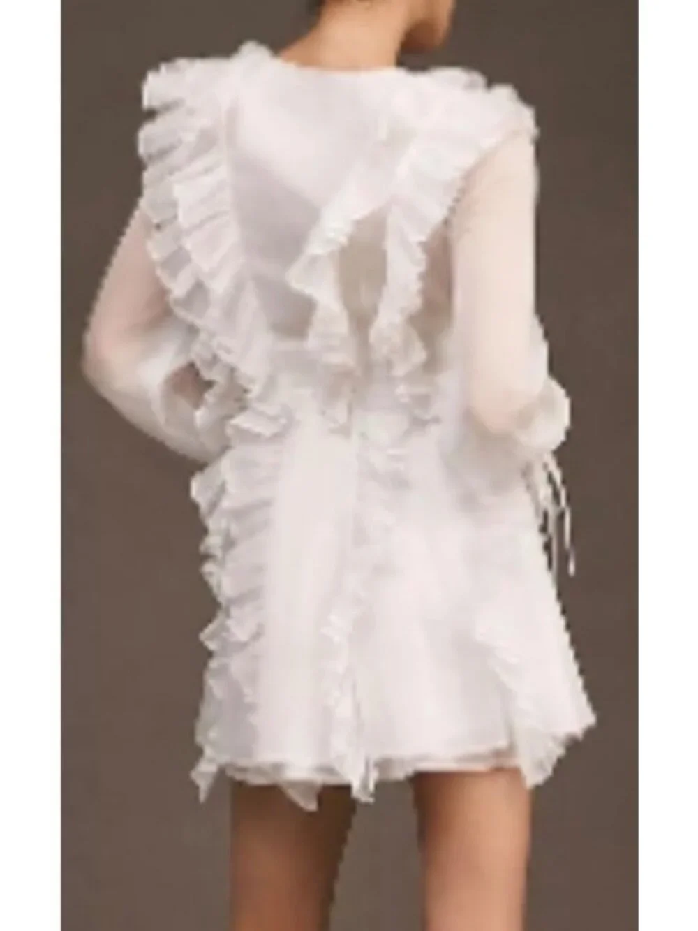 Endless Rose Long-Sleeve Chiffon Ruffle Mini Dress Size Large New With Tags